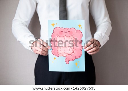 asian businessman with healthy  intestine and feel comfortable