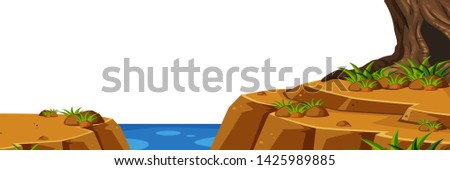 A nature cliff scene illustration