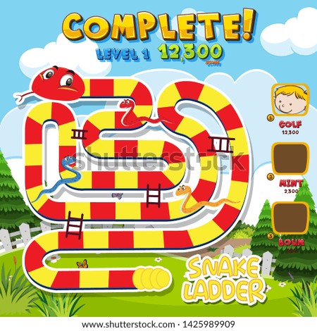 A snake game template illustration