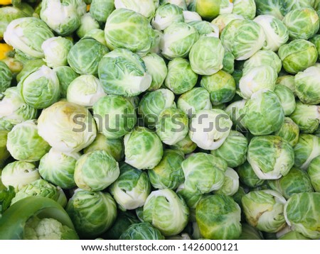 Close Up.Fresh Brussels Sprouts Background