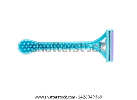 Shaving razor for women, isolated on a white surface