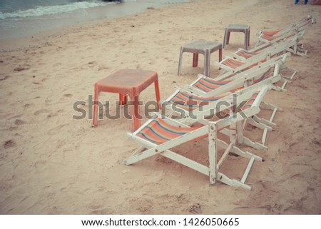 Beach bed on the beach welcome tourists to sit and relax nature background