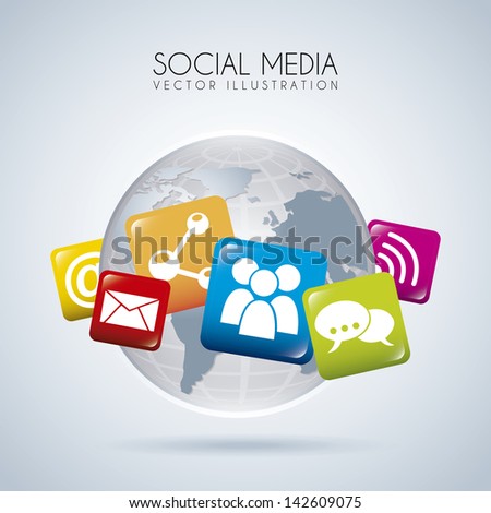 social media design over gray background vector illustration