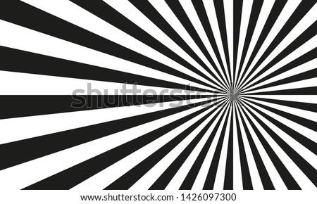 Sun burst background with black and white rays. Sunburst or Sunbeam abstract pattern. Vector illustration. Royalty-Free Stock Photo #1426097300