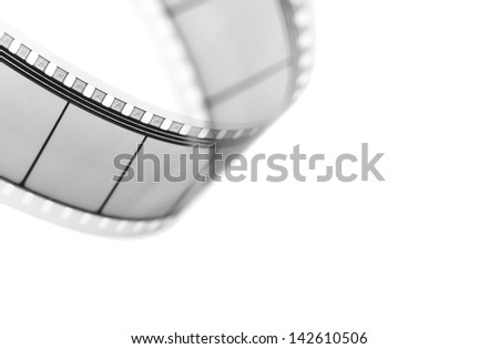 Detail of a movie film isolated on white