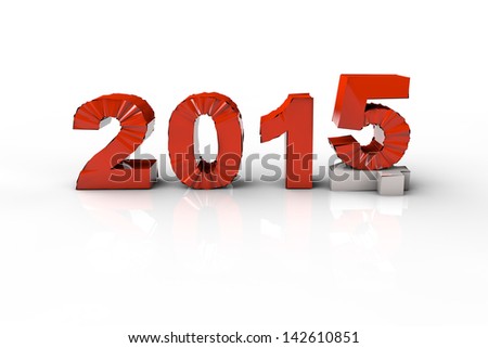 New Year 2014 and Old 2015,Render 3D. Over white background