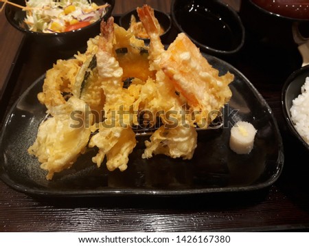 Close  up  Japanese food on table  ready to eat , Japanese  food   image  use  for  background   or  wallpaper  .