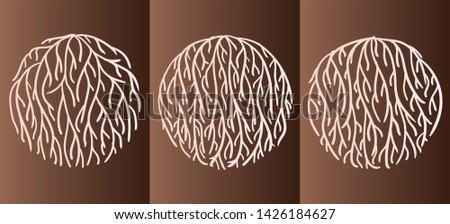 Vector set of logo design templates in trendy linear style with branch and root