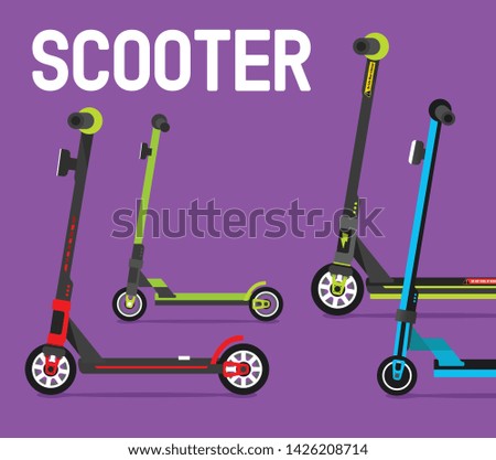 Color Kick scooters vector design