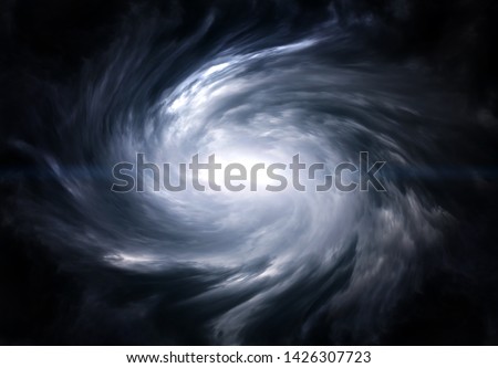 Blurred Whirlwind in the Dark Storm Clouds