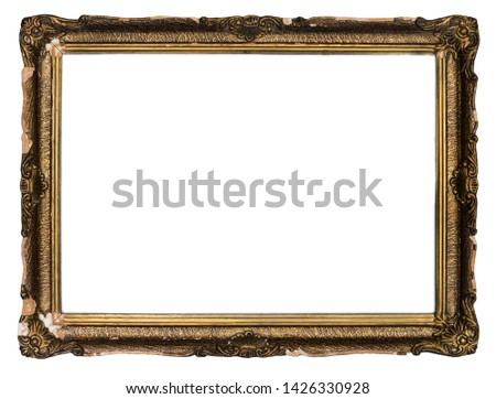 Vintage rectangular wooden frame with copy space in the middle.