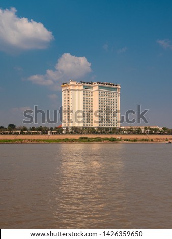 Phnom Penh skyline from Tourist Boar, Cambodia