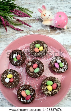 Varios easter cookies and candy