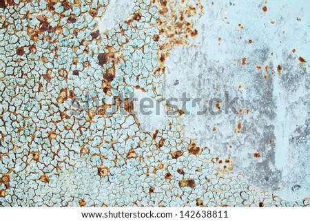 Metallic texture of the old cracked paint