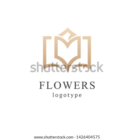 Abstract flower store logo icon vector design. 
