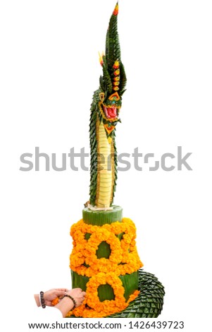 Rice offering, thai and lao culture white isolated background
