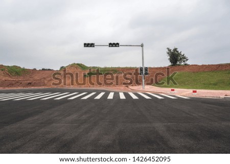 Unfinished urban pavement and infrastructure, urban road landscape