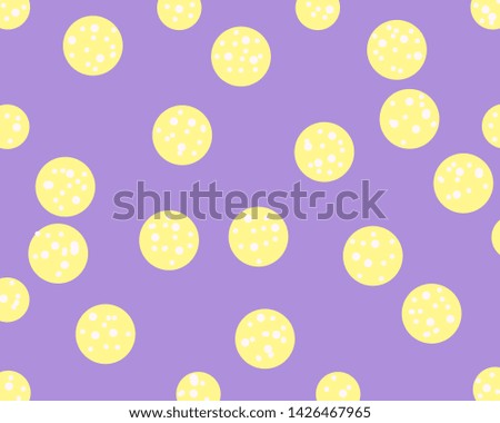 white and yellow polka dots on purple  background
