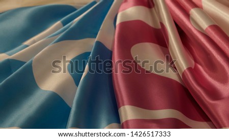 Shining pink and blue curl cloth