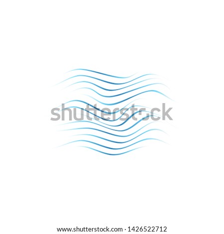 Blue wave motion object icon isolated on white background design vector illustration.