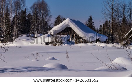 House in the taiga winter fairy tale