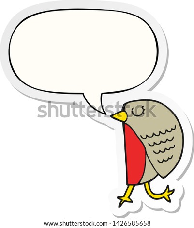 cartoon bird with speech bubble sticker
