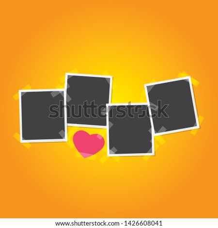 frame photo colage with tape vector