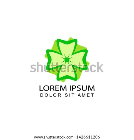 clover leaf logo template design vector with isolated background