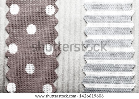 Multicolor cotton cloth craft paper texture withl stripes for background. Toned.