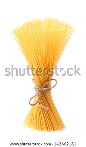 Close up of Spaghetti isolated on white background.
