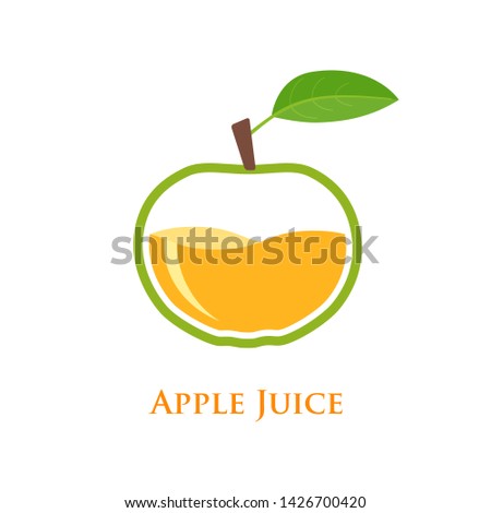 Apple juice logo design concept. Vector flat illustration isolated on white background
