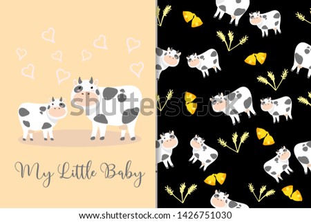 cute animal seamles pattern card set 