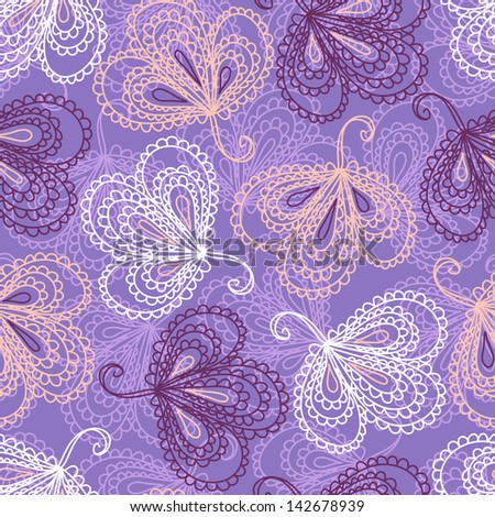 Ornate floral seamless pattern with cute leaves