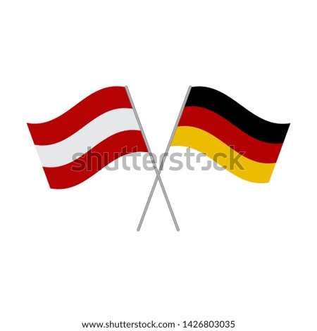Austrian and German flags vector isolated on white background