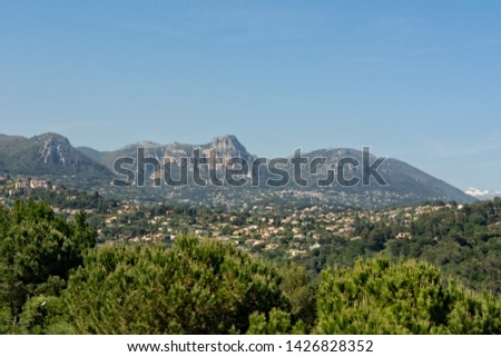 Alpes-Côte d'Azur seen from historic village Saint-Paul-de-Vence in France.