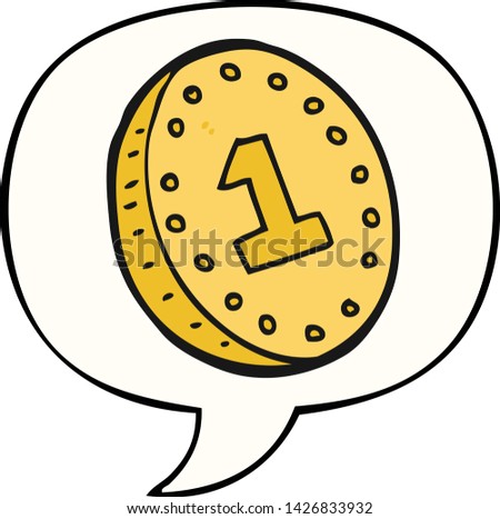 cartoon coin with speech bubble