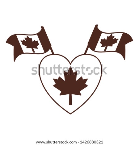 Maple leaf flag heart and Canada design