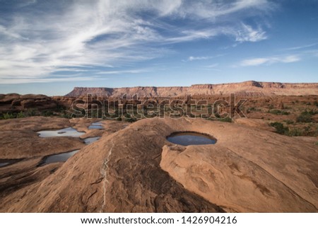 Canyonlands National Park, Moab, Bluff, Blanding, Utah, desert pothole Royalty-Free Stock Photo #1426904216