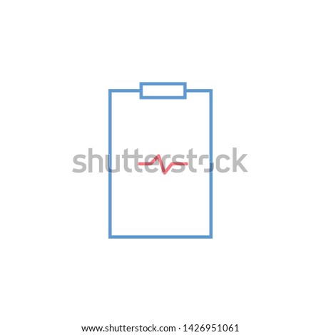 Medical, healthcare prescription, report with a heartbeat drawn on it, minimal style, EPS Vector