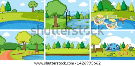 Set of park playground illustration