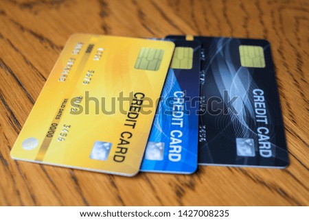 Close up credit card  for shopping. business, lifestyle,technology,ecommerce and online payment concept