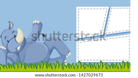 Rhino with template frame illustration