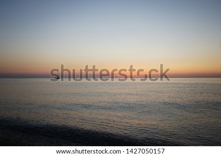 Sunset on the beach in Turkey.