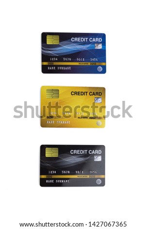 Collection of  credit card isolated over white background
