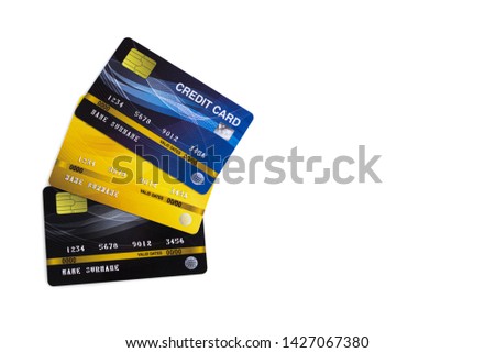 Collection of  credit card isolated over white background