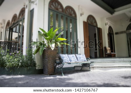 Reception garden area at Thailand resort, stock photo
