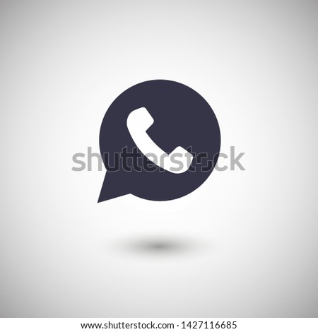 Phone handset icon in speech bubble