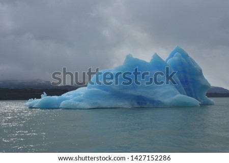 Blue icebergs in Argentino Lake, Patagonia, Argentina 