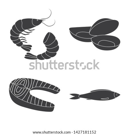 Vector design of market and marine symbol. Collection of market and sea stock symbol for web.