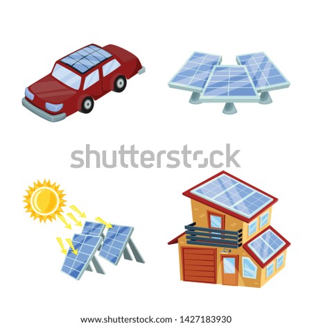 Vector design of and organic logo. Set of and Solar vector icon for stock.